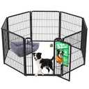 FXW Homeplus Unleashed Indoor Dog Playpen - Stress-Free and Safe Play, Heavy Duty 32 Inch 8 Panels Dog Pen for Small and Medium Dogs, Black│Patented