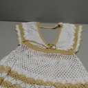 GORGLITTER Women's 2 Piece Crochet Cover Up Set Beach Vacation Outfits Swim Coverups Skirt Swimsuit (Khaki) Small