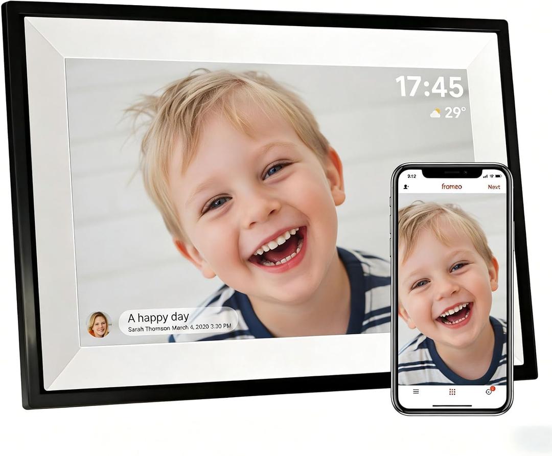 PIPI Vision 10.1 Inch WiFi Digital Picture Frame (32GB), Frameo App Ready, No Monthly Fee, IPS Touch Screen, Easy Setup, Instantly Share Photos & Videos for Grandparents (Black)