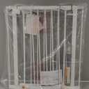 keny 29"-42.5" Baby Gate for Stairs, Auto Close Safety Dog Gate, Pressure Mounted Easy Walk Through Pet Gate for Doorways, Durable Stair Gate, 30" Tall, White