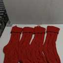 Mr. Pen- Personalized Christmas Stockings with Wooden Name Tags, Set of 4, 18" Red Cable Knit Stockings for Christmas