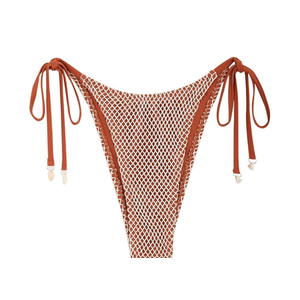 ZAFUL Women's Triangle Bikini Top Multiway Fishnet Tie Back Bandeau Halter String Bikini Swimsuit Bathing Suit S