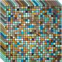 10 Sheets Peel and Stick Backsplash, Waterproof Mosaic Tile Self-Adhesive - Easy Cut to Size for Kitchen, Bathroom, Fireplace DIY Installation (10, Green+Blue Brushed)
