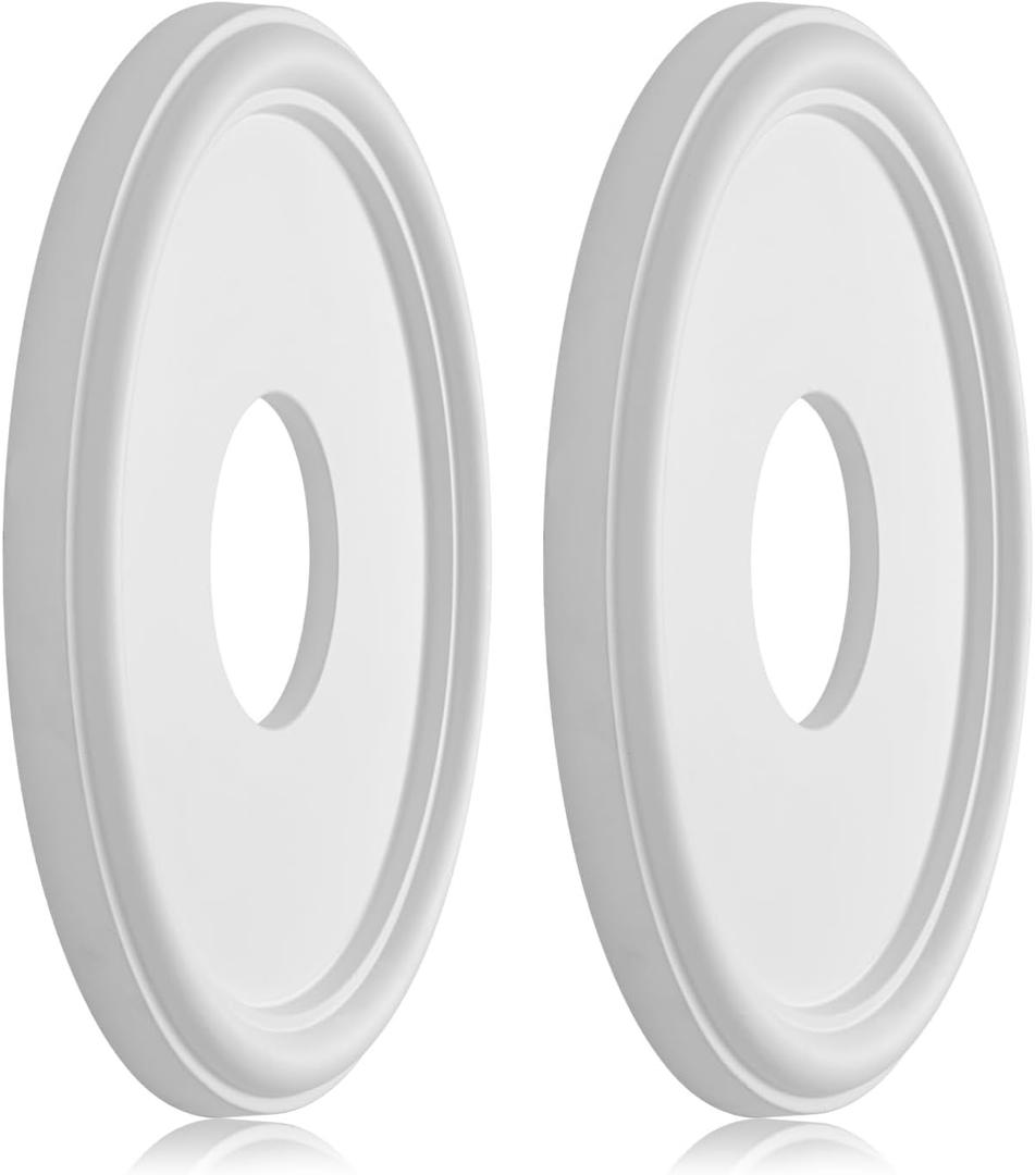 Molded PU Ceiling Medallion for Light Fixtures and Ceiling Fans, 13.1"OD x 4"ID x 1"P (Fits Canopies up to 10.25") White