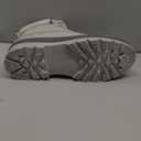 Waluzs Womens White Winter Snow Boots Combat Boots for women Waterproof Fur Lined Ankle Booties Non Slip Fuzzy Warm Platform Boots Lace Up Hiking boots with Zipper(Grey,US7)