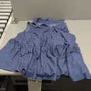 OUGES Womens 2025 Spring Maternity Dress Polo V Neck Sleeveless Ruffle Button Pregnancy Casual Work Dress with Pockets (X-Large, Light Blue)