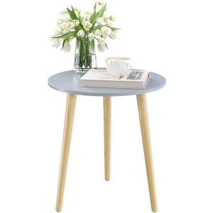 Apicizon Round Side Table, Blue Grey End Table for Small Spaces, Nursery Round Side Table Small Bedside Table Living Room, Bedroom, 16.5 x 20.5 Inches, 16.5D x 16.5W x 20.5H in