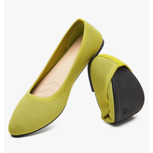 HEAWISH Women’s Ballet Flat Flats Shoes Comfortable Mesh Pointed Toe Slip On Dress Shoes, Size 10