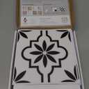 MORCART Peel and Stick Floor Tile, Vinyl Flooring Waterproof, DIY Flooring for Bathroom, Kitchen, Fireplace, Pet House, Stairs, Bedrooms, Wall (40PCS, 7.87" x 7.87", Black)