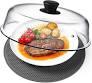 2 in 1, Glass Microwave Splatter Cover for Food & Microwave Place Mat, Plate Splatter Guard Lid with Easy Grip Silicone Handle Knob, Borosilicate Glass with Vent Hole, Food Grade, No Plastic, 10in