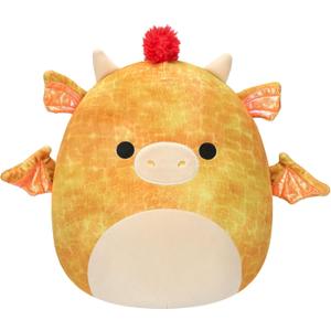Squishmallows Original 12-Inch Dieric Yellow Dragon with Orange Mane - Official Jazwares Large Plush