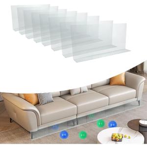 8 Pack Clear Toy Blockers for Furniture, 16" L x 7.5" H Under Bed Blocker for Pets, Adjustable Gap Bumper Under Couch Blocker, Stop Things from Going Under Couch Sofa Bed with Strong Adhesive