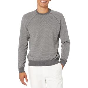 Vince Men's Birdseye Raglan Crew (XX-Large, Med H Grey/Deco Cream) Vince Men's Birdseye Raglan Crew (XX-Large, Med H Grey/Deco Cream)