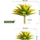 Velener Artificial Agave Plant Set, 28 Inch, Faux Aesthetic Plants for Home Decor, Realistic UV Resistant Fake Yellow Agave Plants Without Pot, Set of 2