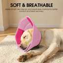 Dog Cone - Soft Cone for Dogs to Stop Licking, Pet E-Collar Alternative After Surgery, Adjustable Pet Recovery Collar for Wound Healing, Pink Large (Pink, L)