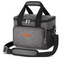 Tiblue Insulated Reusable Lunch Box for Office Work School Picnic Beach, Leakproof Freezable Cooler Bag with Adjustable Shoulder Strap (Medium, Dark Grey)