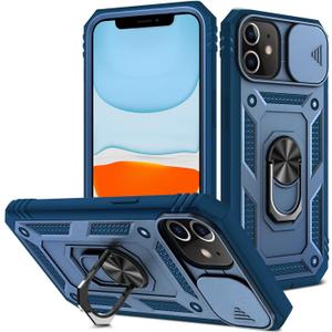 Fetrim Case for iPhone 11, Camera Cover Phone Case with Rotation Ring Stand for Apple iPhone 11 - Blue