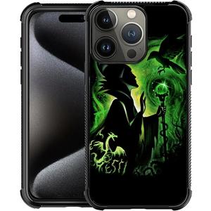 CARLOCA for iPhone 16 Pro Case,Green Magic Lady Pattern Ultra Protection Shockproof Soft Silicone TPU Non Slip Back for iPhone 16 Pro