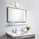 LED Vanity Light Bar 20 Inch Bathroom Light Fixtures 12W Over Mirror Lighting Chrome Vanity Lights Fixtures Modern Bathrooms Lamps Acrylic Bath Wall Light Fixtures