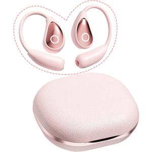 Open Ear Earbuds Wireless Bluetooth 5.4, Open Ear Headphones, Over Ear Earbuds, Sport Headphones for Workout Running, Extra Long Battery Life,HiFi Stereo(Pink)