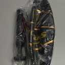 Senston 27.5''/29.5'' Outdoor Basketball Excellent Elasticity/Grip Rubber Basketballs with Pump, Durable Size 5/7 Men Basketball (Black/Gold)