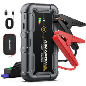 AIMAPOW Portable Car Battery Jump Starter 6000A 20000mAh Jump Box, Car Jumper Starter Portable Jumper Cables for car(AllL Gas/10L Diesel), Fast Charge, Lights, Compact