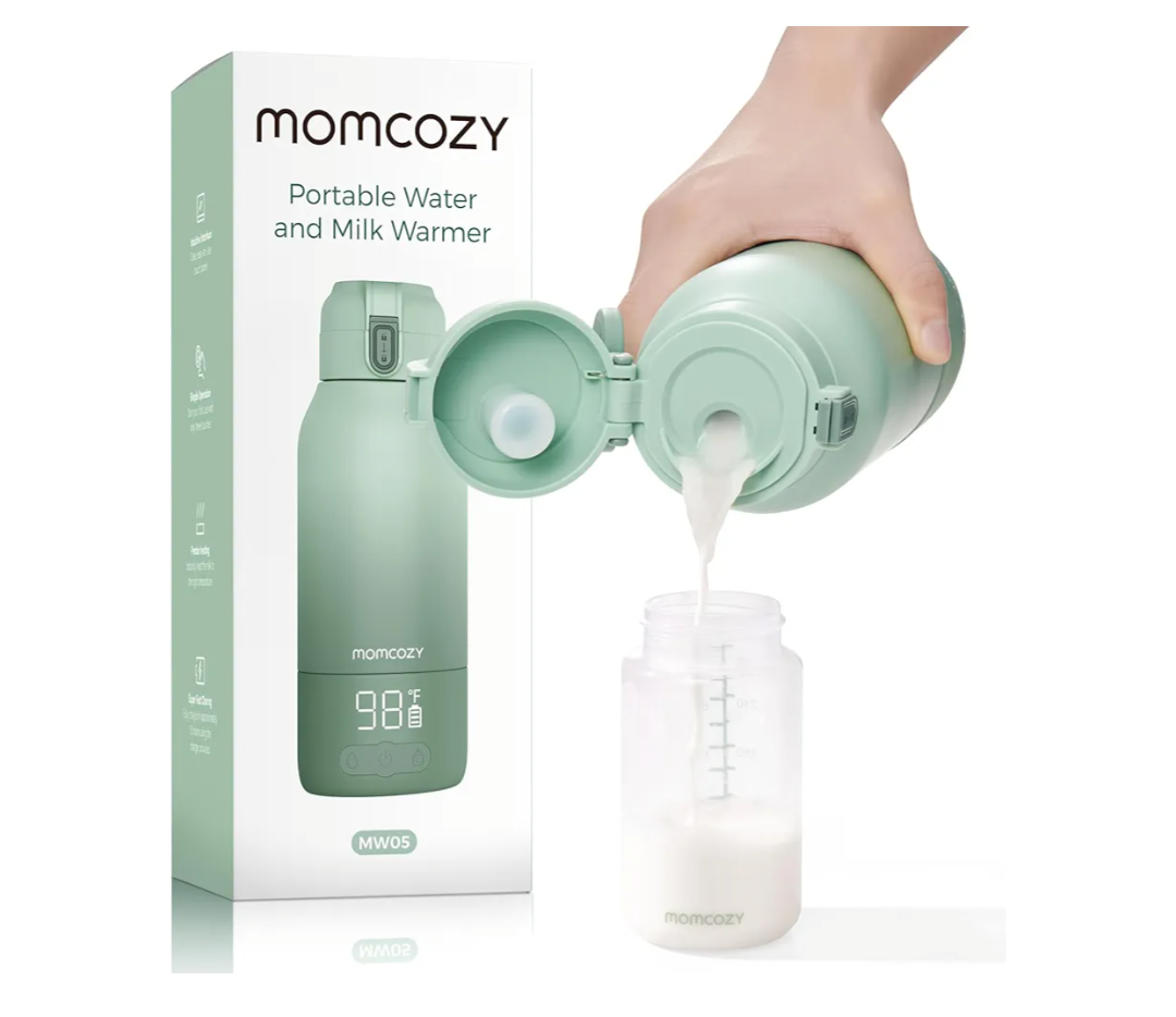 Momcozy Portable Milk Warmer for Travel – Dual Heating Modes for Breast Milk & Water, Portable Bottle Warmer with Fast Heating & Long Battery Life, 17 Ounces Large Capacity to Meet Your All-Day Needs