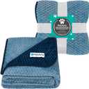 PetAmi Waterproof Dog Blanket, Leakproof Puppy Blanket for Medium Large Dogs, Furniture Sofa Couch Cover Protector, Fleece Pet Throw Indoor Cat Kitten, Reversible Washable Soft Plush, 40x60 Navy Blue