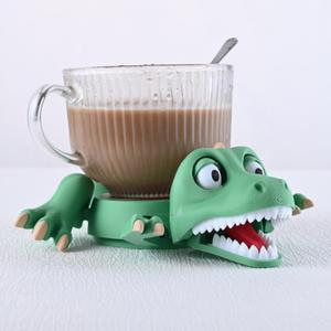 3D Printed Cute T-Rex Coaster Dinosaur Coaster Turtle Caoster with Funny Expression - Dinosaur Cries Why are You Pressing Me? When Cup is Placed - Unique Desk Decoration & Gift Idea