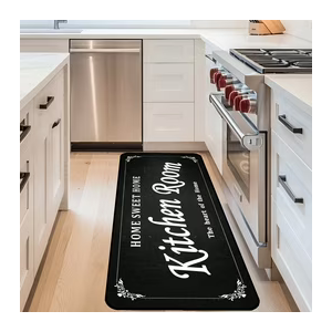 Kitchen Rug Black Anti-Fatigue Kitchen Floor Mat – Non-Slip, Cushioned Comfort, Waterproof, Stylish Design, Perfect for Kitchen, Laundry Room, and Entryway 20x47 inch