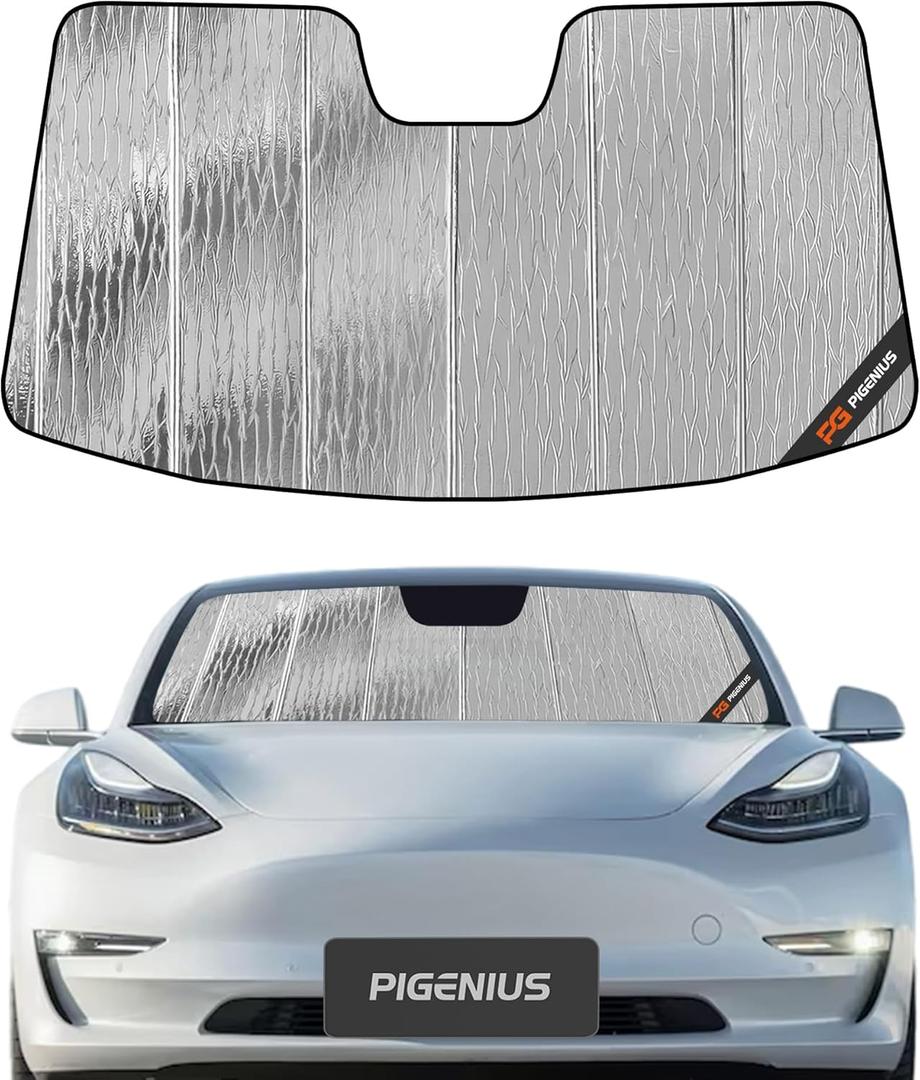 Windshield Sunshade for Tesla Model 3 2018-2025, Model Y 2020-2025 Front Window Shade - AstraGuard