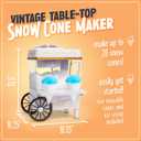Nostalgia Snow Cone Shaved Ice Machine - Retro Table-Top Slushie Machine Makes 20 Icy Treats - Includes 2 Reusable Plastic Cups & Ice Scoop - White