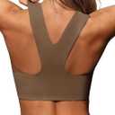 Aoysky Womens Buttery Soft Square Neck Sports Bras Compression Padded Longline Yoga Workout Running Crop Tops, S