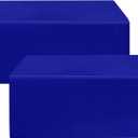 HolidayIdeas Royal Blue Fitted Tableclothes - 72 x 30 Inch - 2 Pack Rectangle Table Covers for 6 Foot Tables, Polyester Fabric Tablecloths for Parties, Holiday Dinner, Trade Show