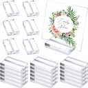Blulu 20 Pieces Acrylic Place Card Holders 2 Inch Clear Stands Base with 3 mm Card Slot Numbers Display Table Sign for Wedding Exhibition Office Cafe Restaurant Photo Menu Meeting Table Decorations