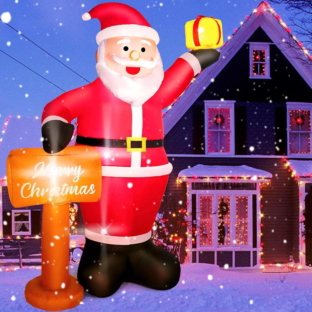 Christmas Inflatables Decorations Outdoor, 6FT Inflatable Christmas Blow Ups for Yard, Garden, Lawn & Indoor, Bright LED Lighted Xmas Decoration, Easy Setup & Weather-Resistant Holiday Display