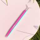 Metal Lash Lift Tool Set 2 pcs, Upgrade Eyelash Separate Tools With Groove Like Y Brush, Lash Comb Mini Size For Females Small Hand Popular Eyelash Lifting Stick Pink + Blue - Reusable 1000 Usage