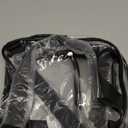 Clear Backpack for Stadium Events Clear Backpack 12x12x6 with Front Pocket for Concert Sport Fashion Women Backpack Events Work Travel (Black)