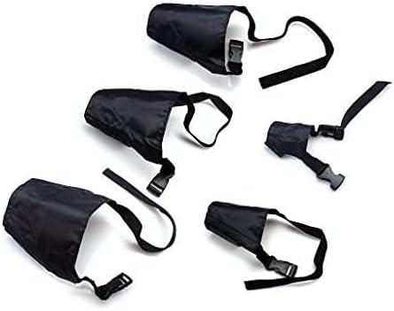 ewinever 5Pcs/Set Adjustable Breathable Safety Small Medium Large Extra Dog Muzzles for Anti-Biting Anti-Barking Anti-Chewing Safety Protection(Black)