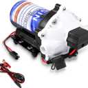12V Pump, 5.5GPM Diaphragm Water Pump, 60Psi 1/2MNPT Connection,Self Priming Up to 10 Feet .Ideal for Sprayer and Pressure Washing (White)