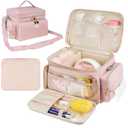Breast Pump Bag Compatible with Spectra S1 and S2, Breast Pumping Travel Storage Bag with Waterproof Mat for Pumping Essentials and Accessories, Pink