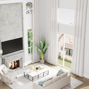 Extra Long 216 Inches Long Off White Linen Loft Curtain Light Filtering Grommet Top 2 Story High Ceiling Curtains for Living Room,Bedroom, Tall Floor to Ceiling Windows,Custom Made 18 Ft,1 Panel (Natural)
