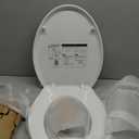 Hibbent Premium Elongated Toilet Seat with Cover(Oval) Quiet Close, One-Click to Quick Release, Easy Installation Never Loosen Hinge, Slow Close Toilet Seat and Cover, Easy Cleaning-White Color