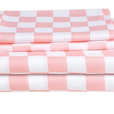 Bed Sheet Set 3 Piece -Twin Size-Soft Durable Microfiber Bedding Sheet Set,Deep Pocket,Stain,Fade & Wrinkle Resistant Green and White Checkerboard Grid(Plaid Coral&White)