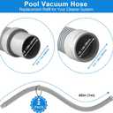 Poolvio Pool Vacuum Hose 2-Pack, Spare & Replacement, 40" Flexible Spiral-Wound Hose with 1.5" Male & Female Cuff Ends, Compatible with Most Inground Pool Automatic Cleaners, Gray