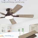 ZMISHIBO 42 Inch Ceiling Fan with Light, App&Remote Control, Flush Mount Low Profile, Dimmable 20W LED Light, Quiet Reversible Motor for Bedroom, Living Room, Apartment, Brown