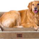 EHEYCIGA Orthopedic Dog Beds for Extra Large Dogs, Waterproof Memory Foam XL Dog Bed with Sides, Non-Slip Bottom and Egg-Crate Foam Big Pet Couch Bed with Washable Removable Cover, Camel (44.0"L x 32.0"W x 6.5"Th)