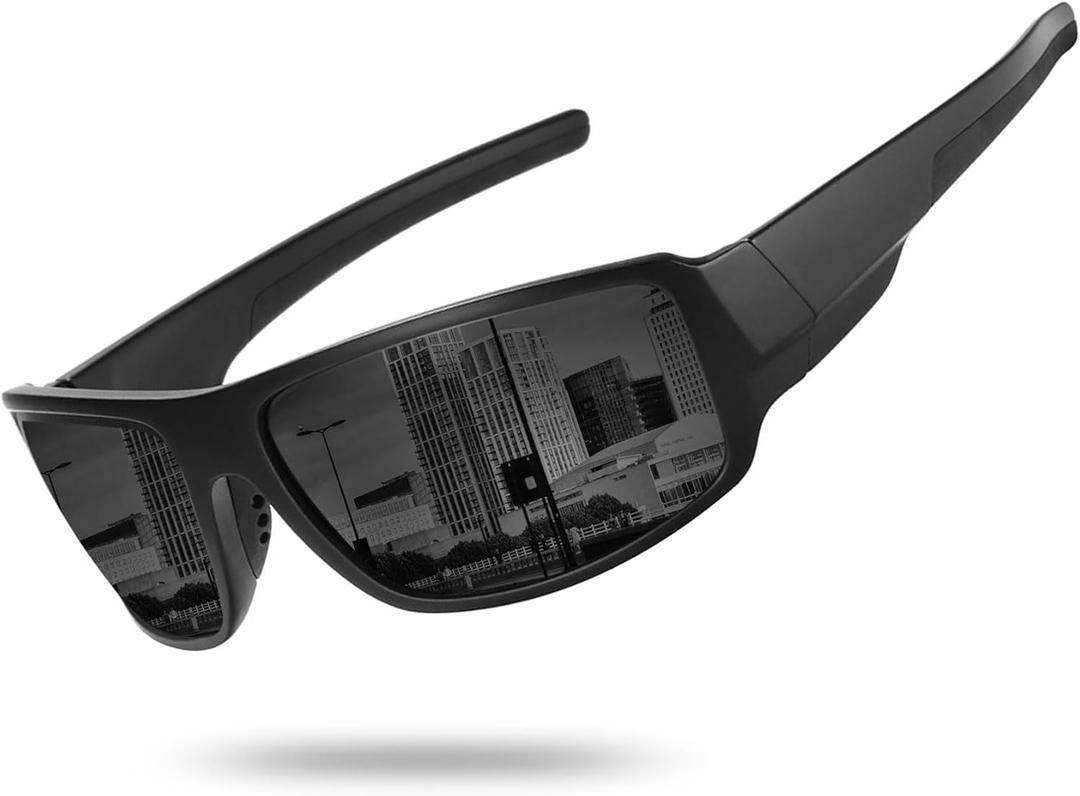 Polarized Sports Sunglasses for Men Women Driving Fishing Wrap Around Tactical Sun Glasses UV Protection