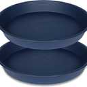 2 Pack of 18 19 inch Plant Saucer Drip Tray (16.6 inch Base), Heavy Duty Deep Plant Saucers for Pots, Plastic Flower Planter Water Trays for Indoors Outdoor (19", Blue)