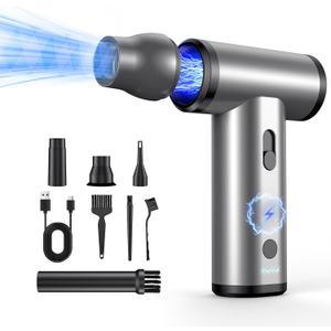Compressed Air Duster 3 Gear 380000RPM Rechargeable Cordless Air Blower for Keyboard Electric Devices Cleaning Air Cleaning Kit Powerful Dust Cleaner for Keyboard, PC Clean, Car, Outdoor